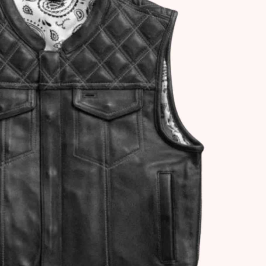 Quilted leather vest with conceal carry