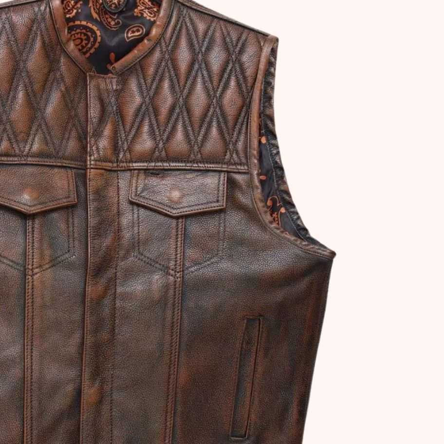 Men's motorcycle vest front view