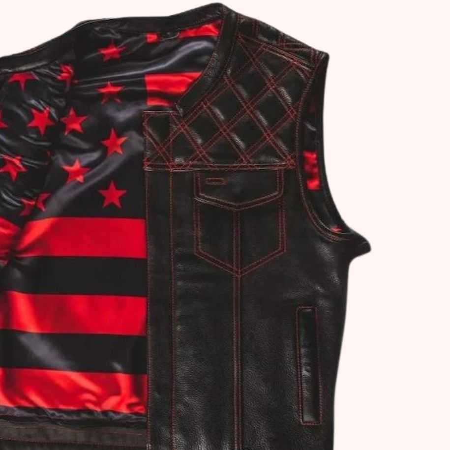Distressed black vest detail
