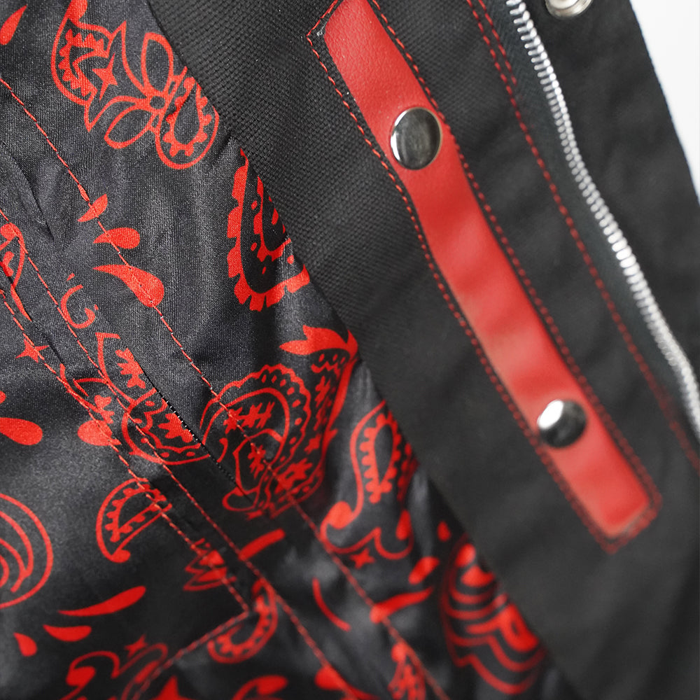 Men's leather biker vest front view