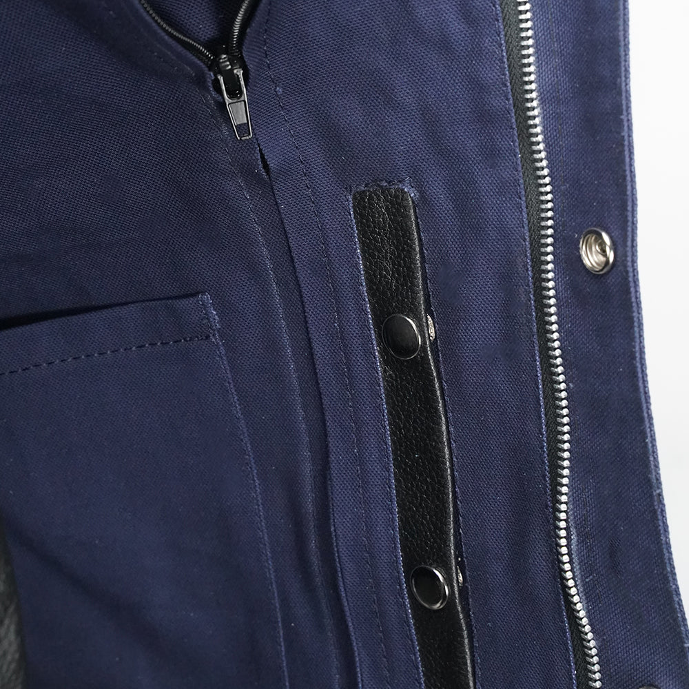 Men's blue canvas riding vest