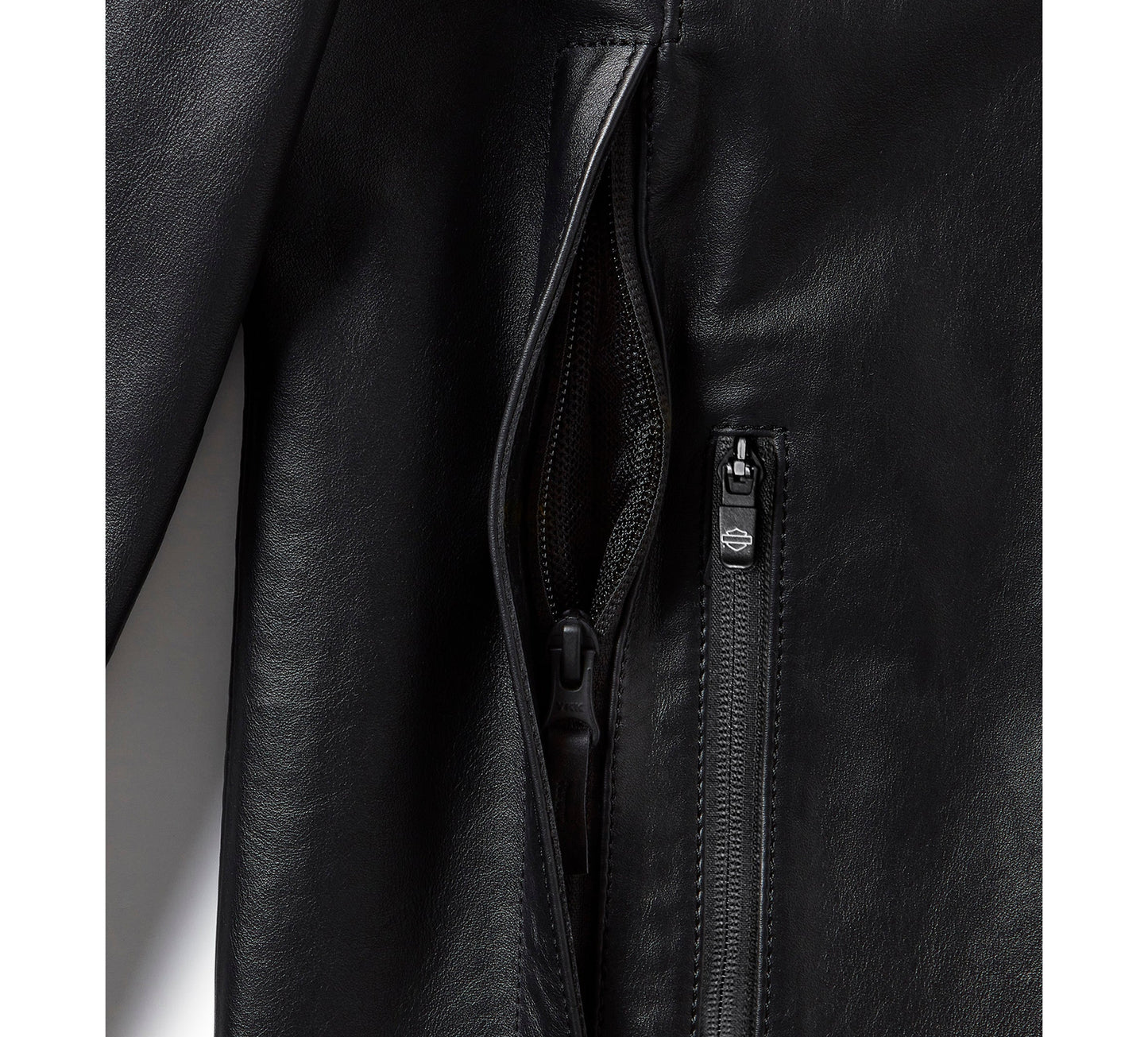 Harley Davidson Black & Orange Genuine Leather Biker Jacket