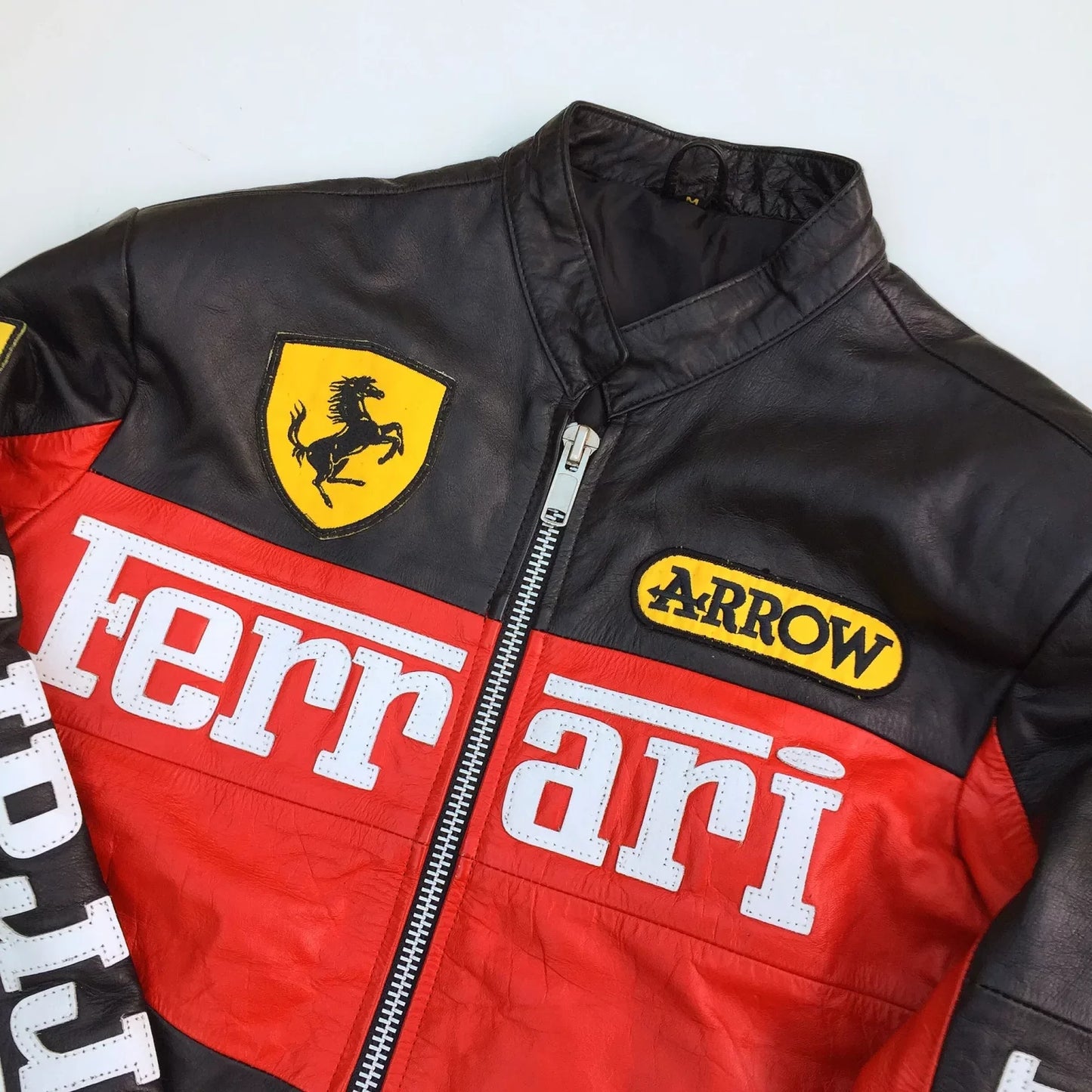 Classic Black & Red Genuine Leather Ferrari Racing Jacket - Streetwear and Outerwear Jacket
