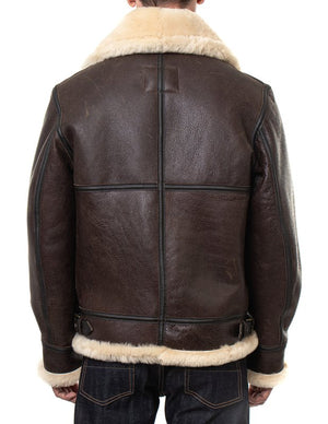 Men's heavyweight leather aviator jacket
