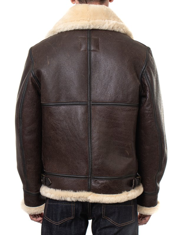 Men's heavyweight leather aviator jacket