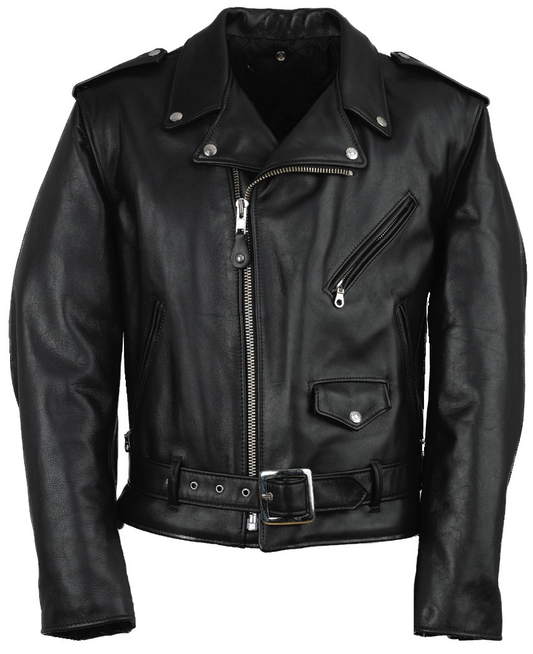 Classic Perfecto leather motorcycle jacket for men