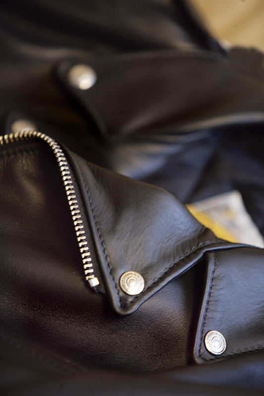 Men's belted cowhide biker jacket