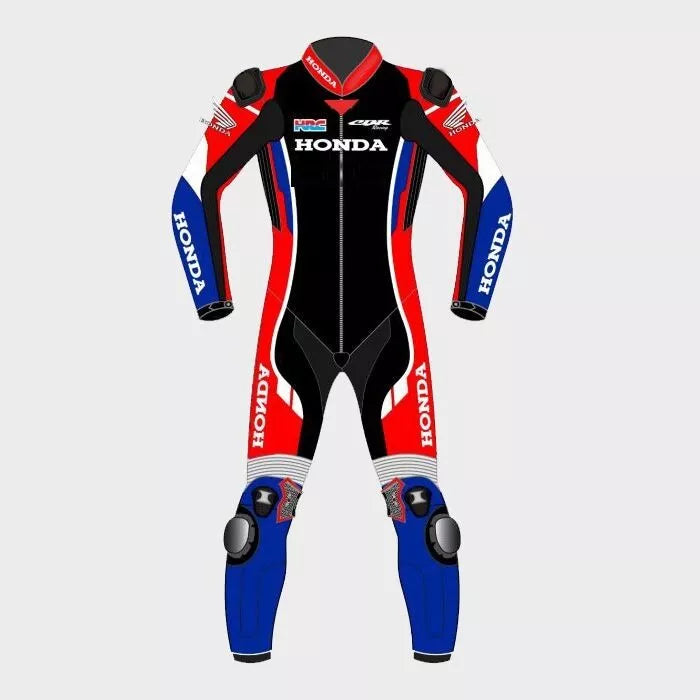 Honda CBR Motorcycle 1 Piece Biker Genuine Cowhide leather Suit