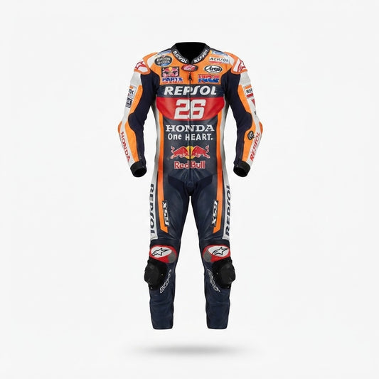 Honda Repsol Motorcycle Riding Gear Genuine Cowhide Leather Biker Suit
