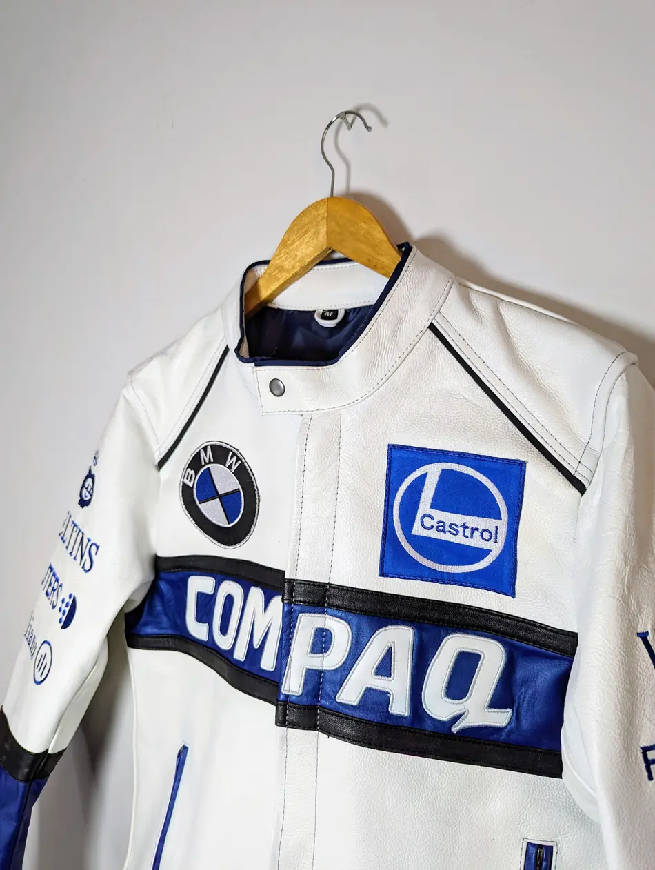 BMW Compaq Racing Leather Jacket – Real Leather Motorsport Jacket - Casual Streetwear