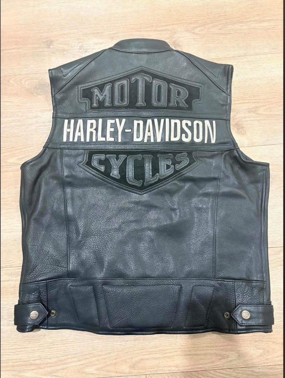 Harle-Davison men's leather motorcycle vest