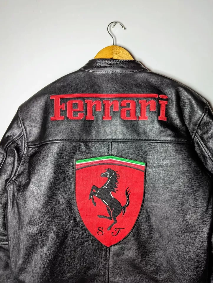 Ferrari Michael Schumacher Racing Jacket – 100% Genuine Leather F1 Moto Streetwear (2009 Edition)