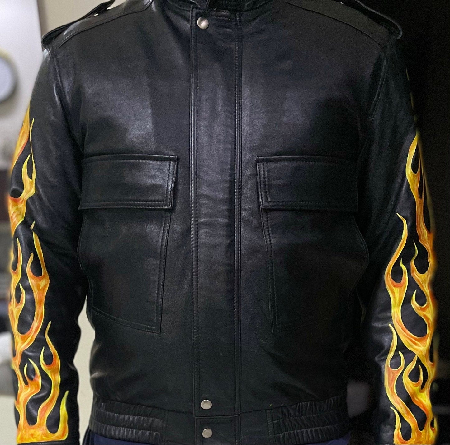 Leather Jackets, Mens Jacket, Motorbike Leather Mens Jacket, Biker Printed Jacket, Sheep Leather Original Leather Jacket, Coat