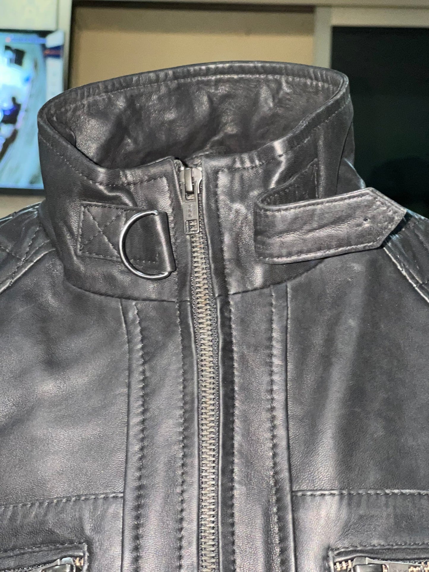 Leather Jackets, Mens Jacket, Motorbike Leather Mens Jacket, Biker Printed Jacket, Sheep Leather Original Leather Jacket, Coat Large Size1