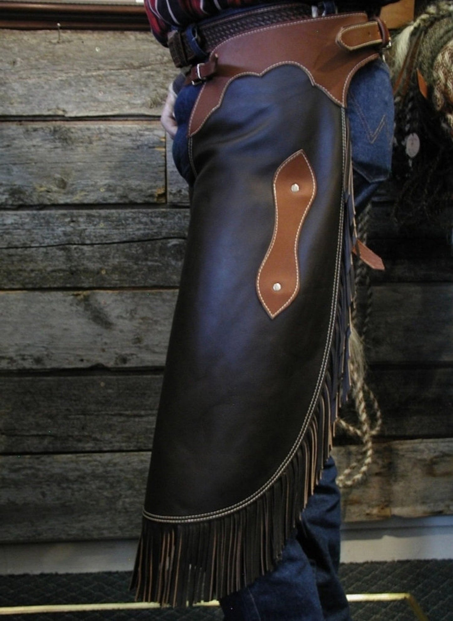 Handmade Native American Western Cowboy Leather Chap Rodeo Leather Chap Pant Fringes Style Wild West Fashion Customizable Chap
