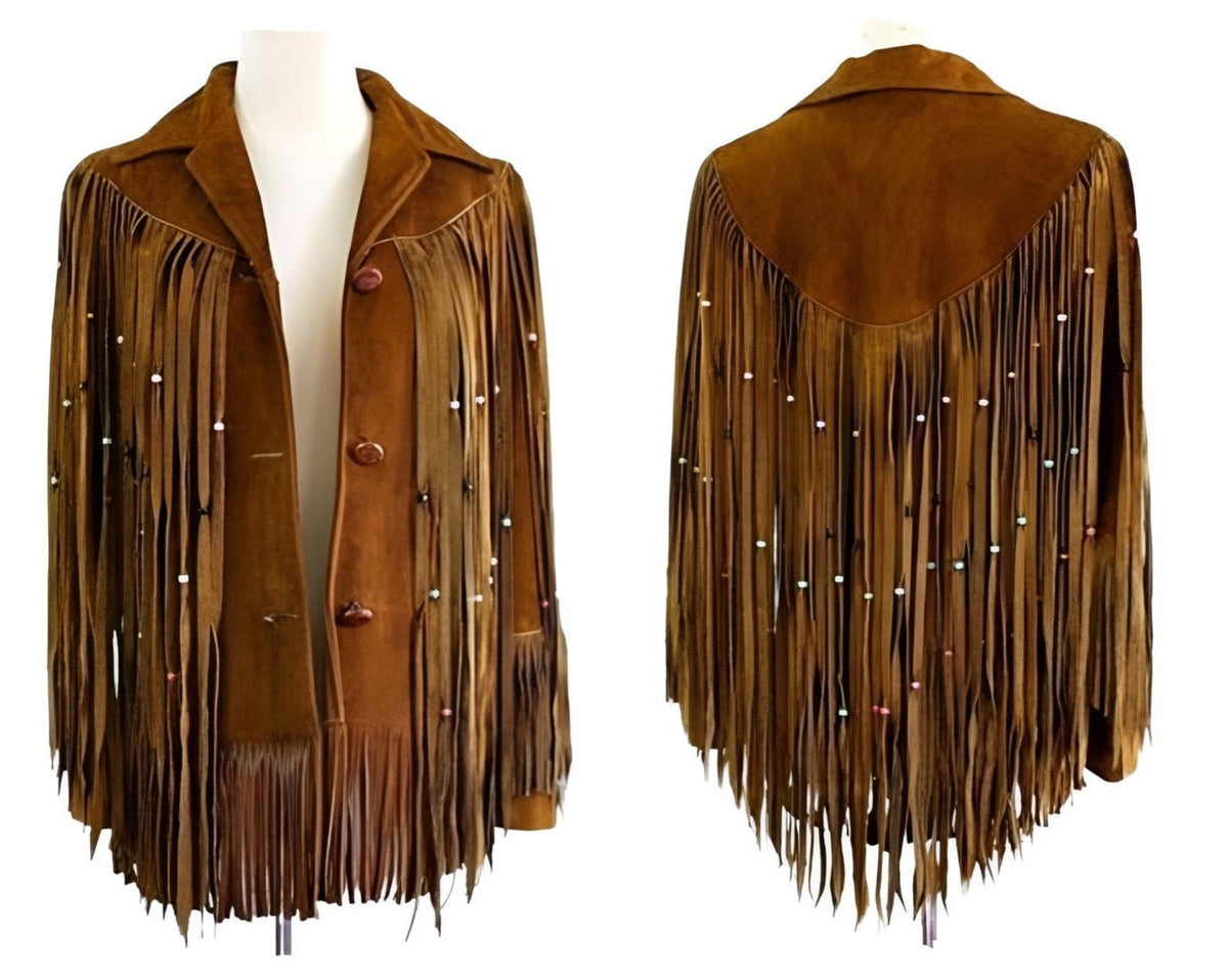 Handmade Fringe Suede Women's Jacket, Fringe Western Vintage Jacket Ladies Leather Jacket, Genuine Suede Leather. Western Jacket, Gifts