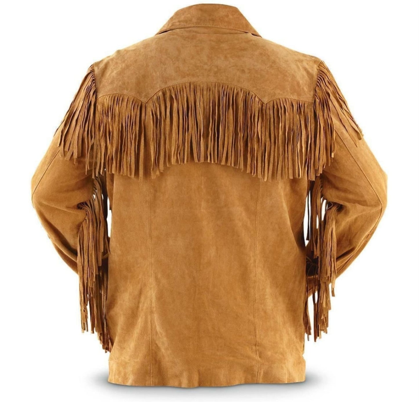 Men Traditional Handmade Horse Riding Wear Native American Western Cowboy Leather Jacket Coat With Fringes and Beads