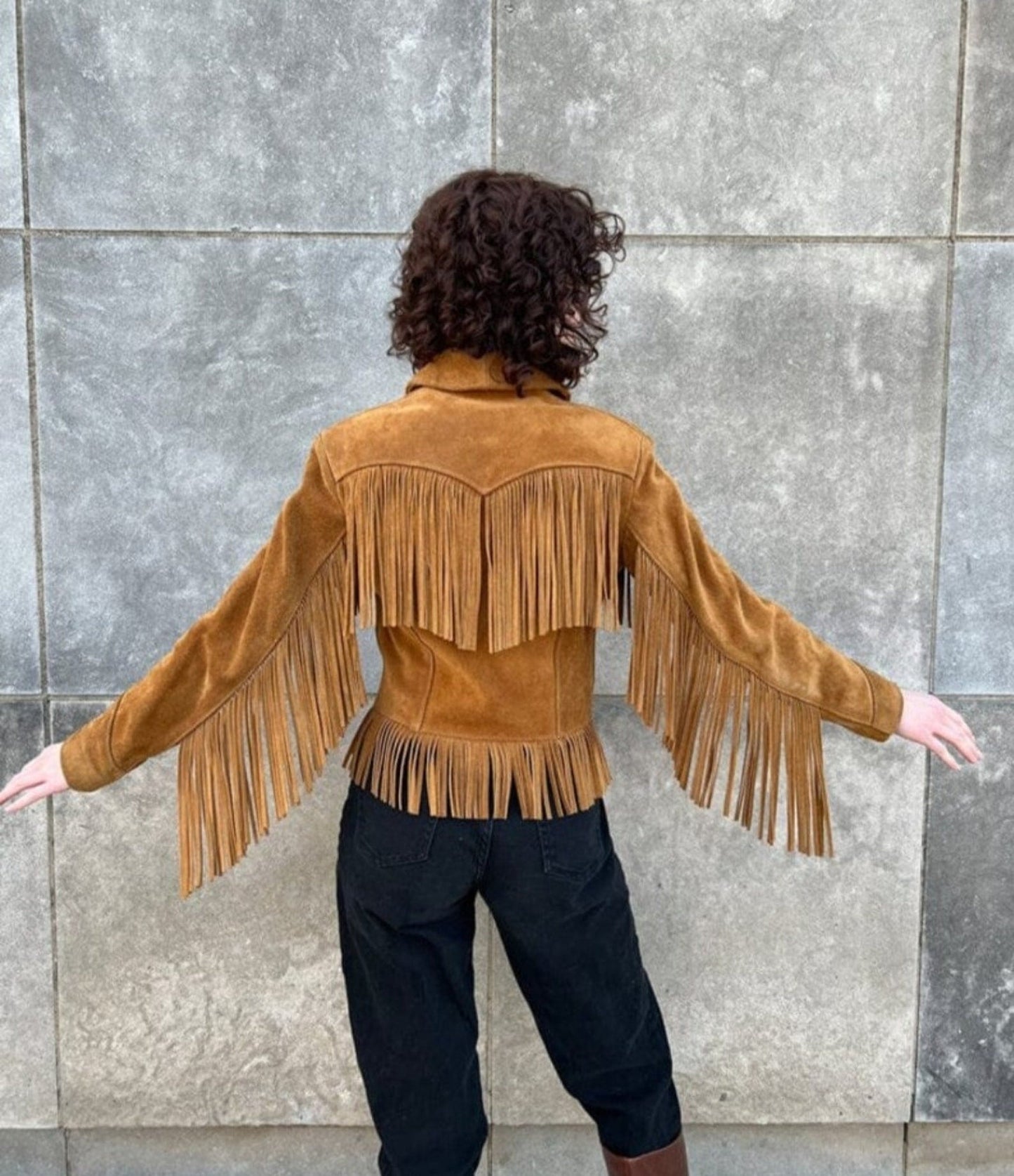 Fringe Suede Women's Jacket, Fringe Western Vintage Jacket Ladies Leather Jacket, Genuine Suede Leather, Western Jacket, Gifts For Her