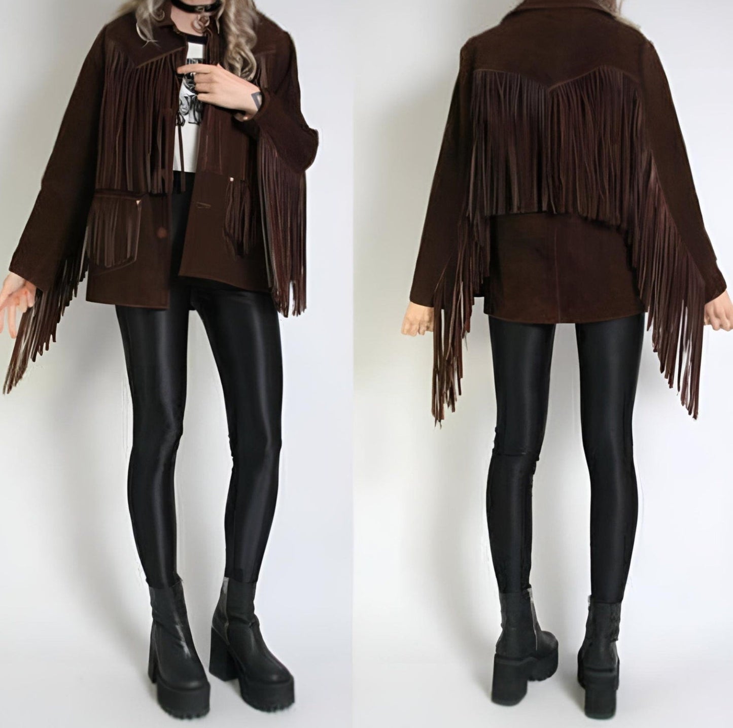 Handmade Fringe Suede Women's Jacket, Fringe Western Vintage Jacket Ladies Leather Jacket, Genuine Suede Leather, Western Jacket, Gift