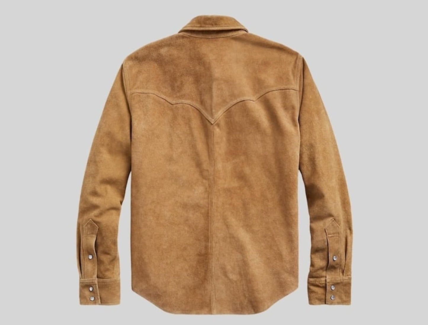 Men Suede Trucker Jacket Vintage Apparel Real Suede Leather Scully Western Shirt Tan Trucker Cowboy Shirt , Gifts For Him Gifts For Men