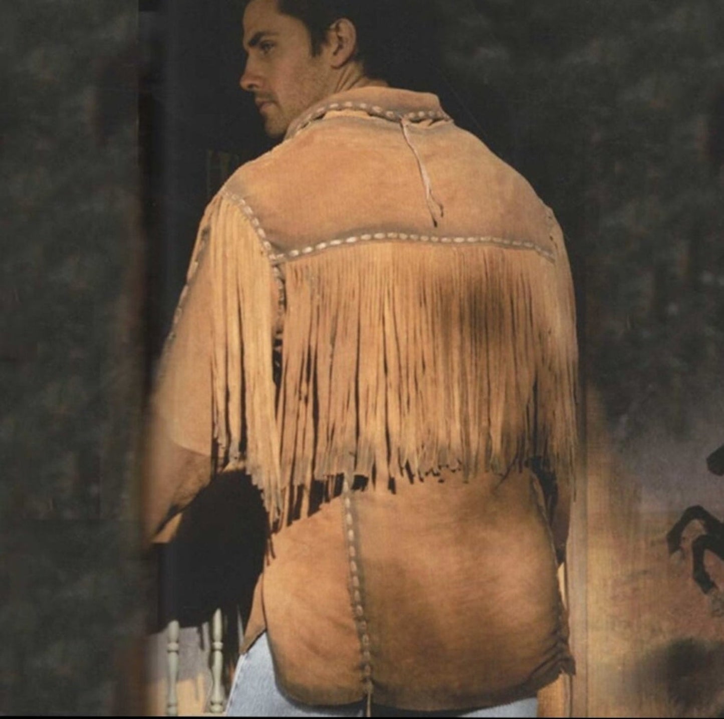 Western Wear Leather Jacket Men's Traditional Native Brown Classic Suede Leather Western jacket Red Indian Vintage Apparel Countries Wear