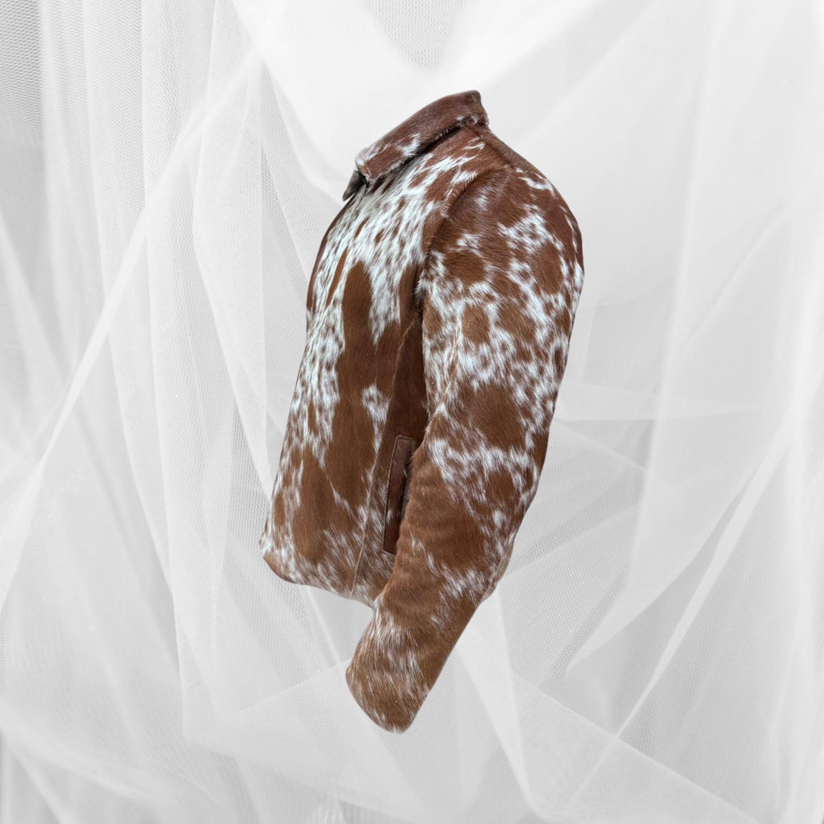 Hair On Hide Leather Handmade Jacket - Handcrafted for Durability and Style Cowhide Hair On Western Cowboy Style Jackets