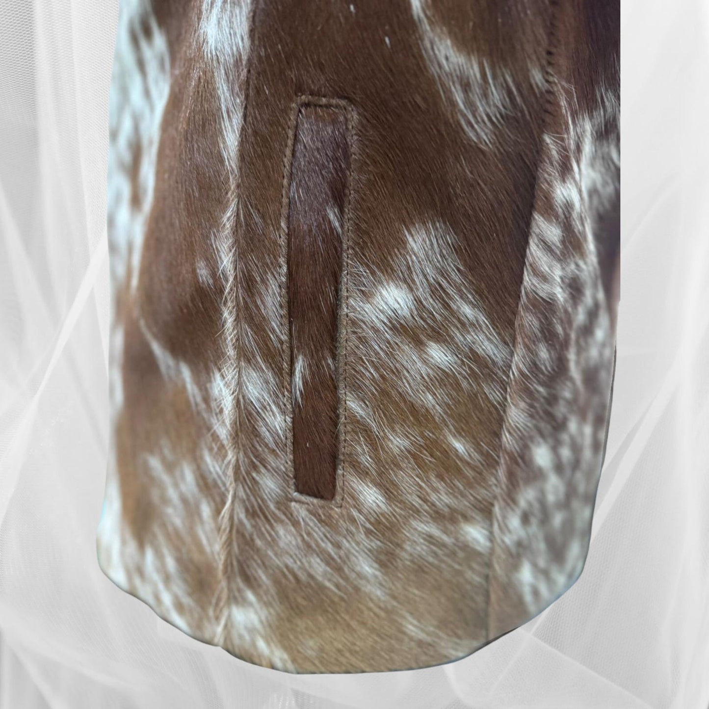 Hair On Hide Leather Handmade Jacket - Handcrafted for Durability and Style Cowhide Hair On Western Cowboy Style Jackets