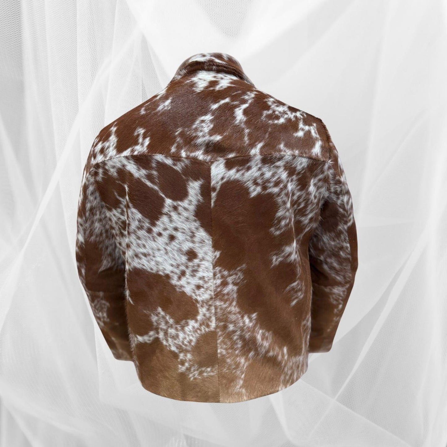 Hair On Hide Leather Handmade Jacket - Handcrafted for Durability and Style Cowhide Hair On Western Cowboy Style Jackets