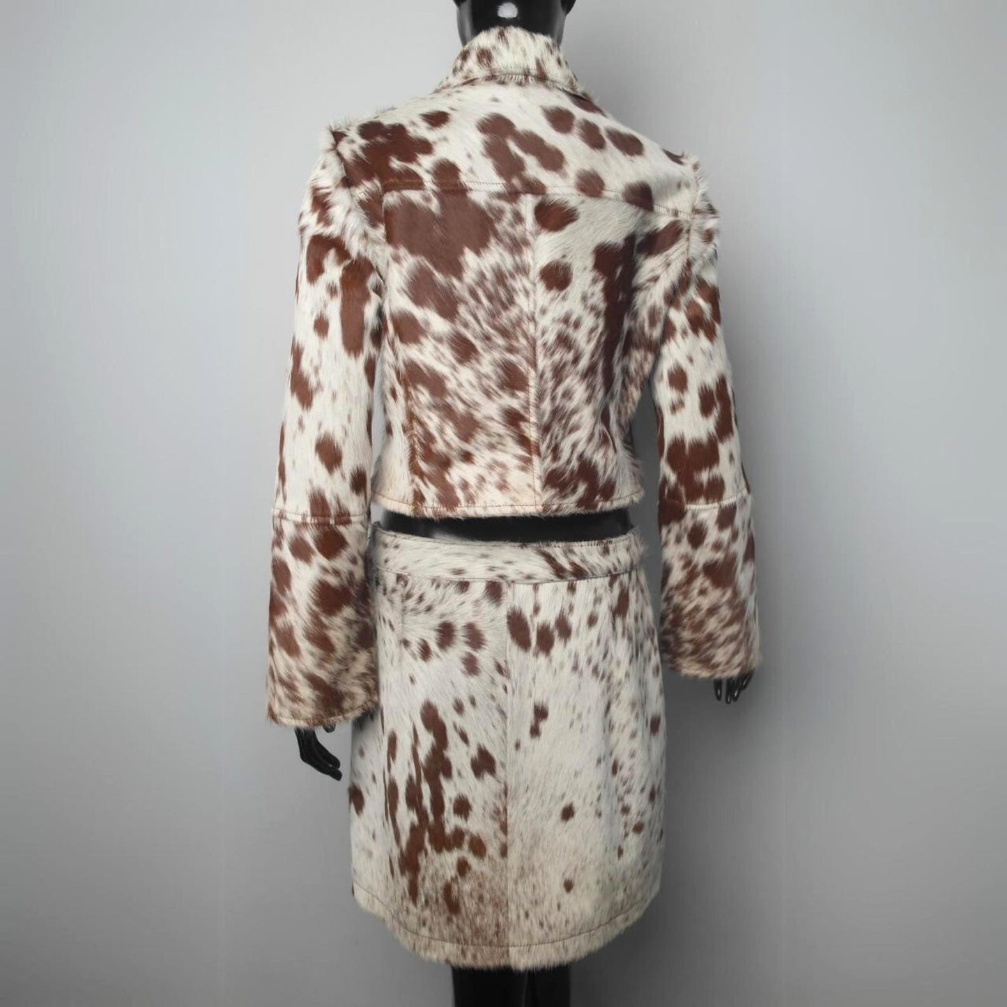Western Cowhide Skirt and Jacket Set Cowgirl Chic Outfit Hair on Hide Cowgirl Clothing Western Style Elegance Complete Outfit Rustic Charm3