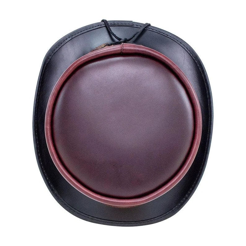 Hampton NAPA VINO Leather Steampunk Classic Biker Motorcycle Rider Top Hat