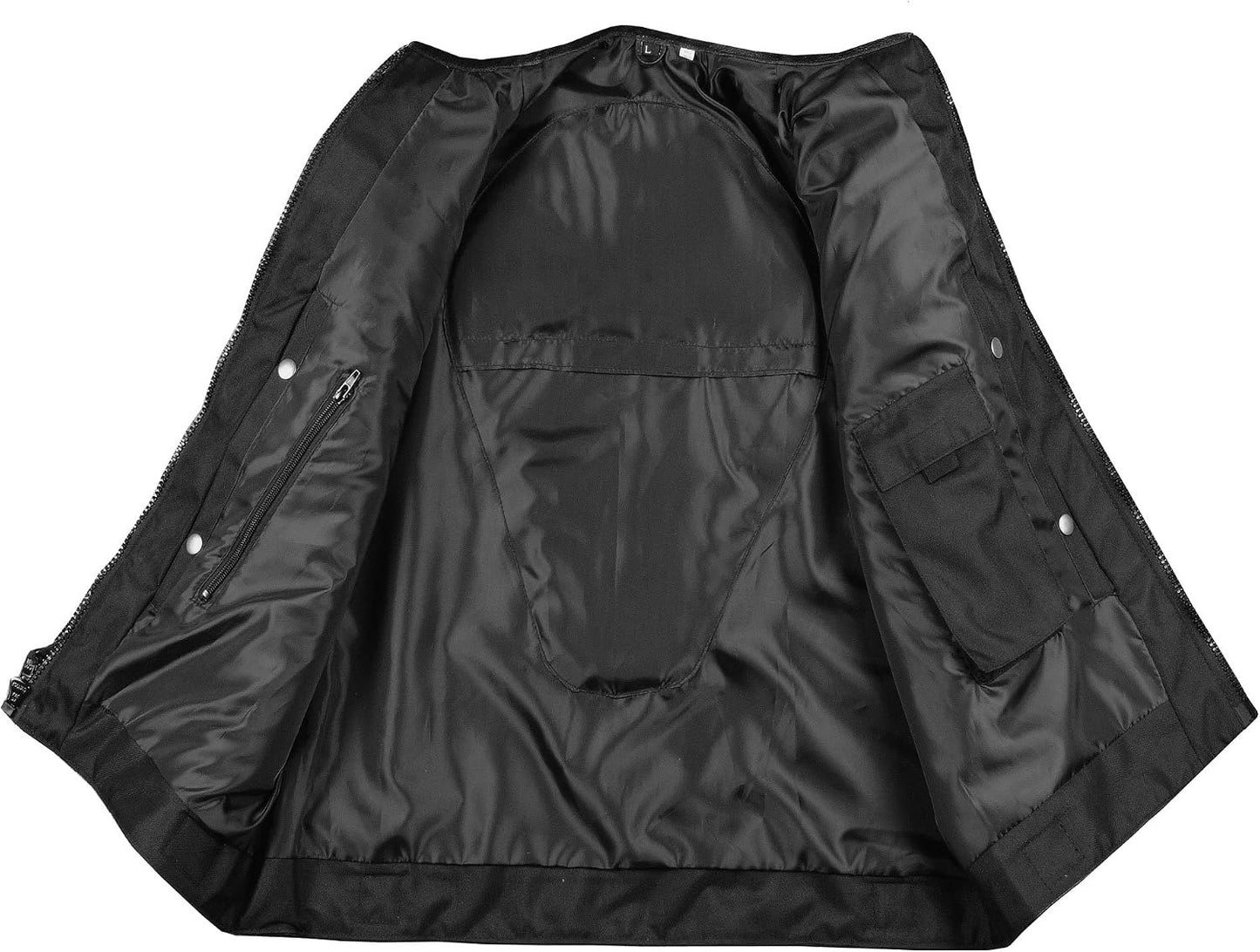 Men's Armor Motorcycle Vest Swat Style, Premium Buffalo Leather Biker Ride